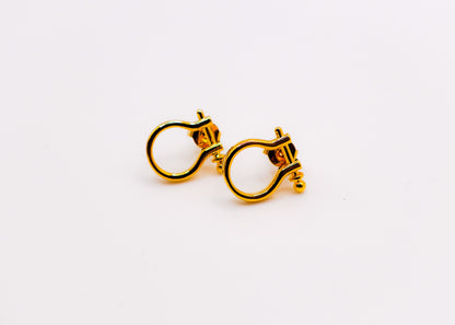 Golden Horseshoe Mini Earrings-0