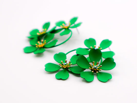 Green Blooms Earrings-0