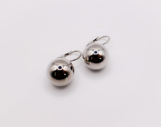 Italian Silver Sphere Earwire Earrings-0