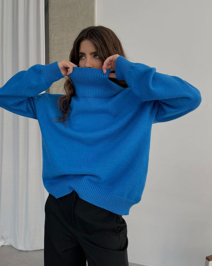 High Collar Loose Knit Sweater