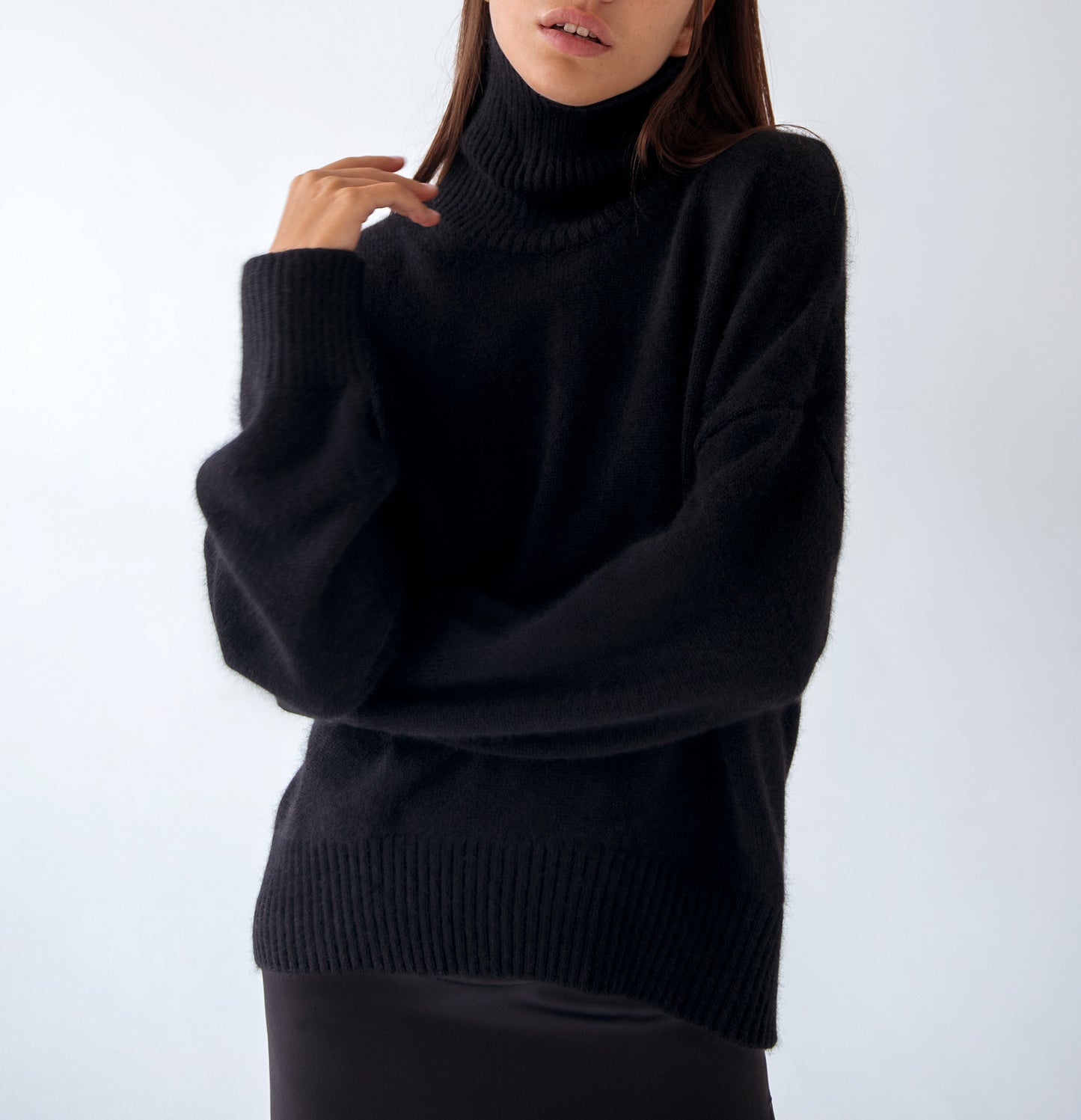 High Collar Loose Knit Sweater