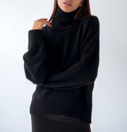 High Collar Loose Knit Sweater