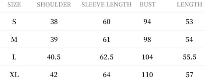 Color-Block Leather and Fabric Jacket Size Chart