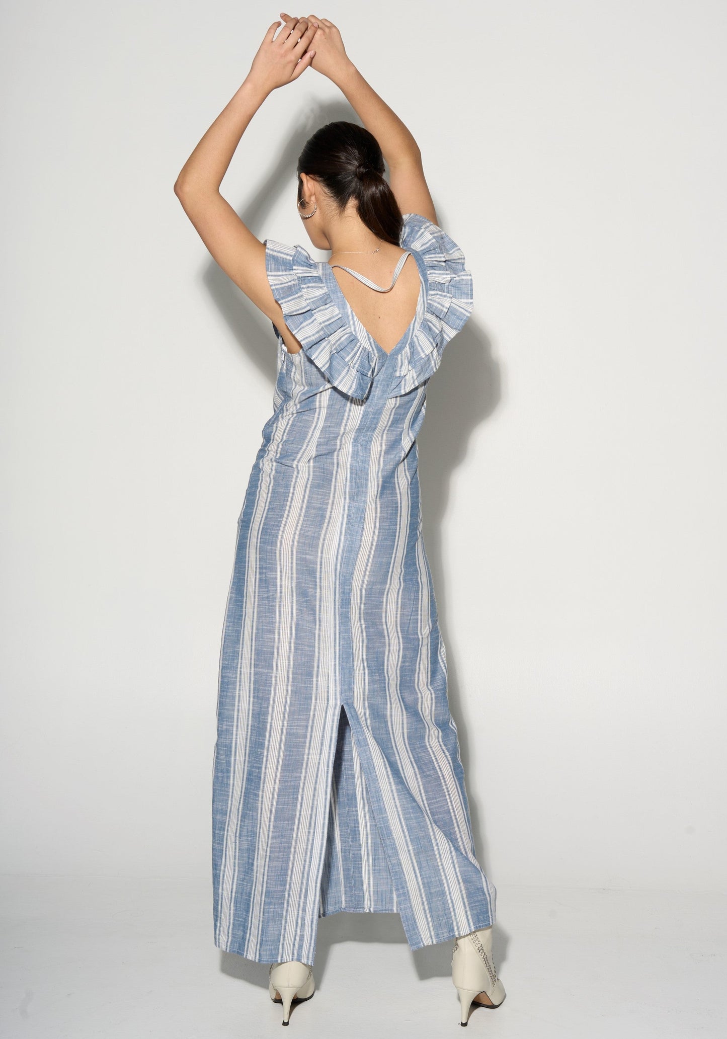 ALODIE stripe maxi dress with ruffles-4