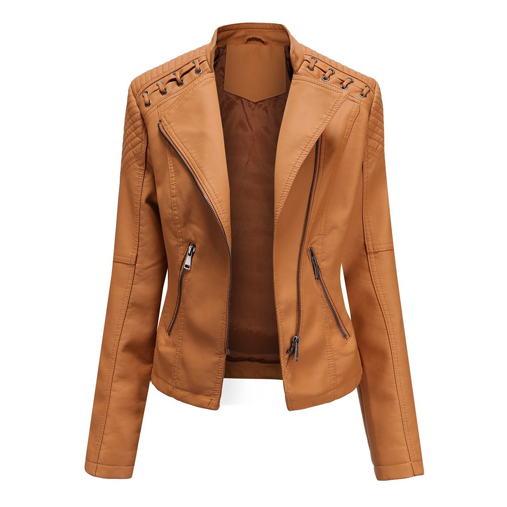 Slim Cut Faux Leather Jacket