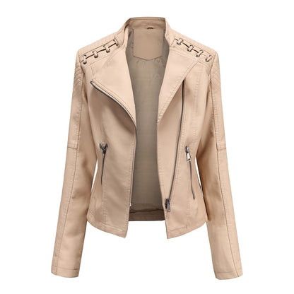 Slim Cut Faux Leather Jacket