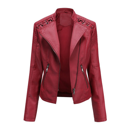 Slim Cut Faux Leather Jacket