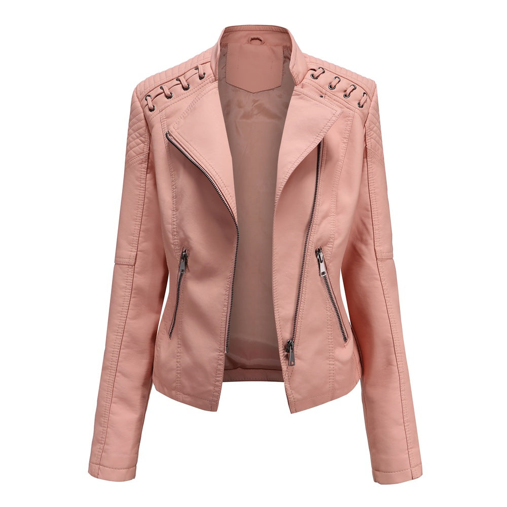 Slim Cut Faux Leather Jacket