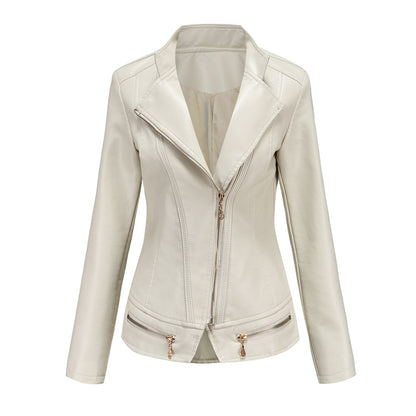 Zippered Faux Leather Jacket