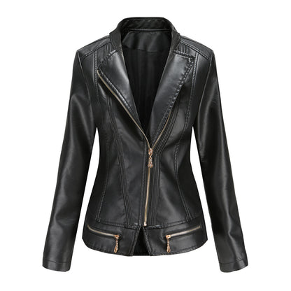 Zippered Faux Leather Jacket