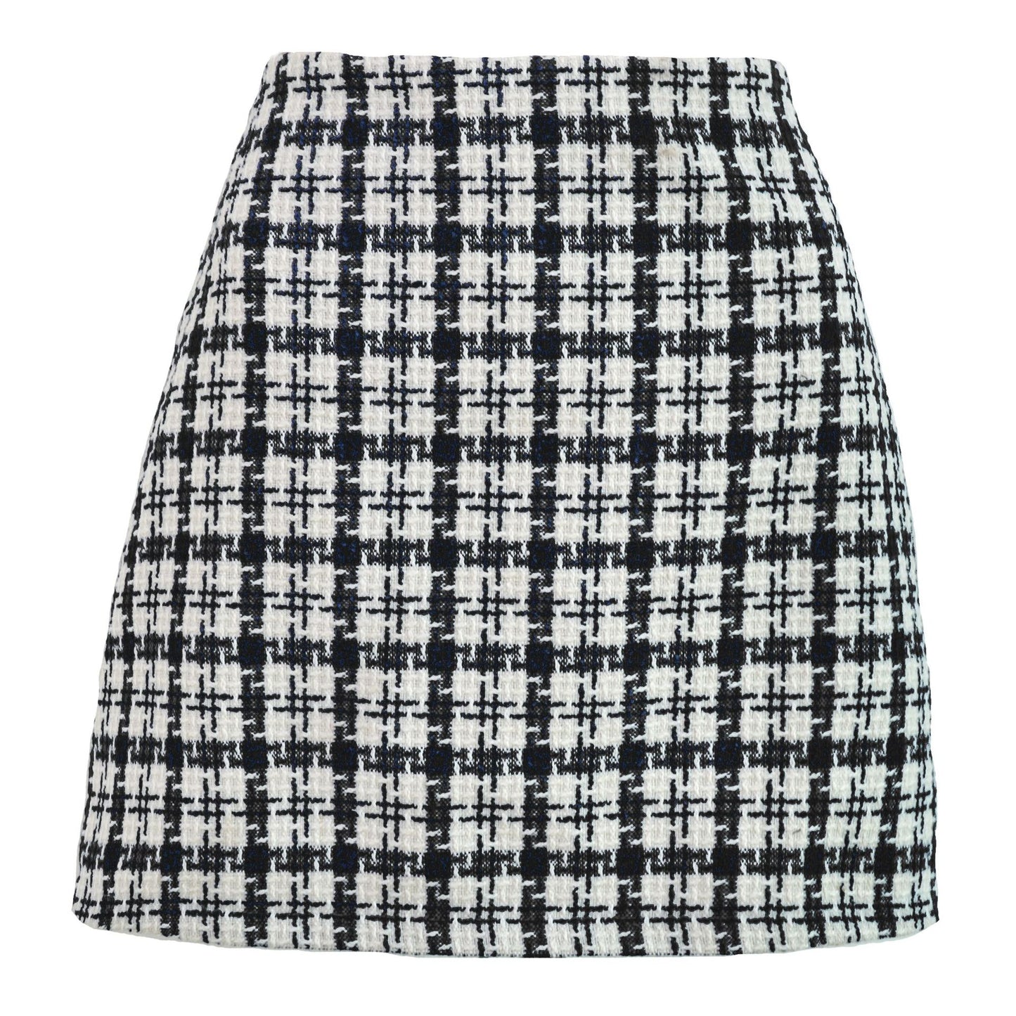 Woolen High Waist Plaid Skirt