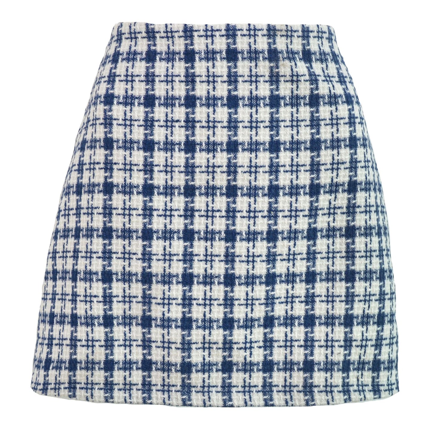 Woolen High Waist Plaid Skirt