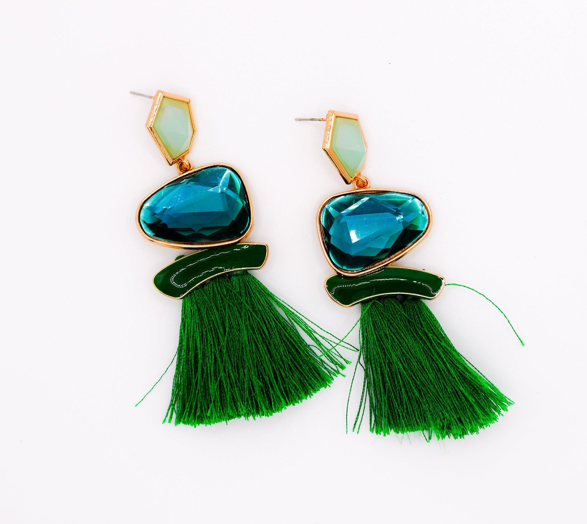 Emerald Sparkle Gems Earrings-3