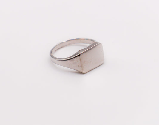 Italian Silver Rectangular Face Ring-0