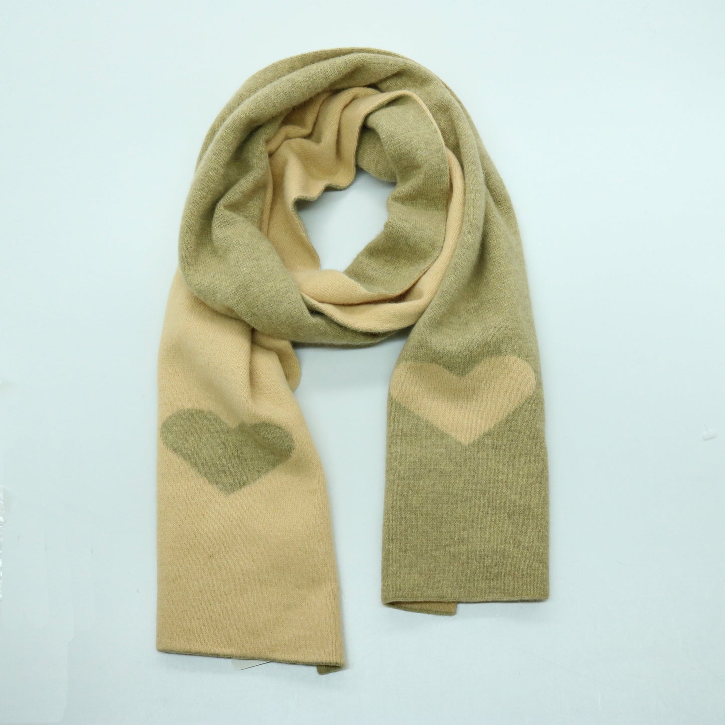 COLOR BLOCK SCARF WITH HEART-0