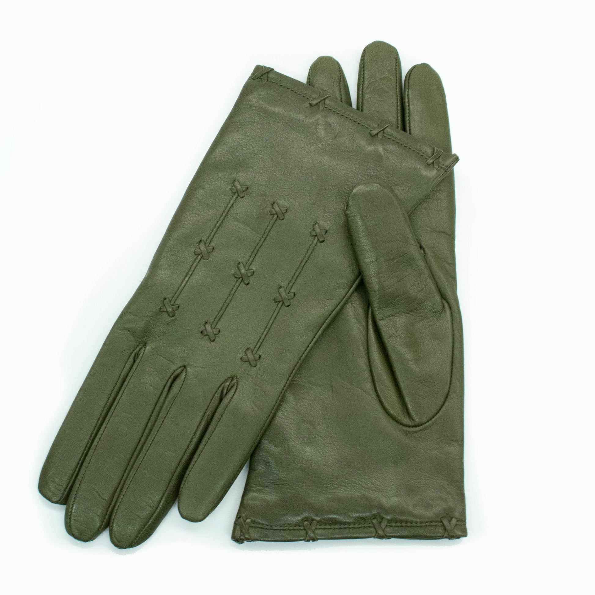 LEATHER GLOVE WITH CRISS CROSS DETAILS-1