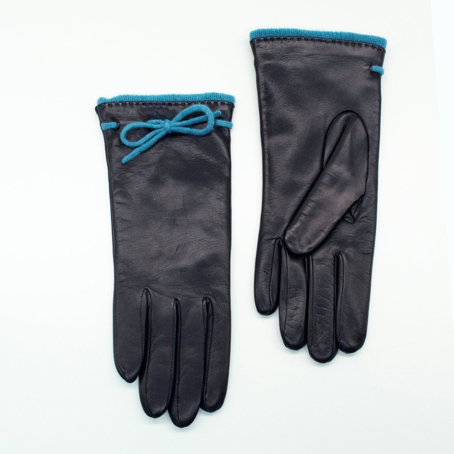 LEATHER GLOVES WITH BOW-1