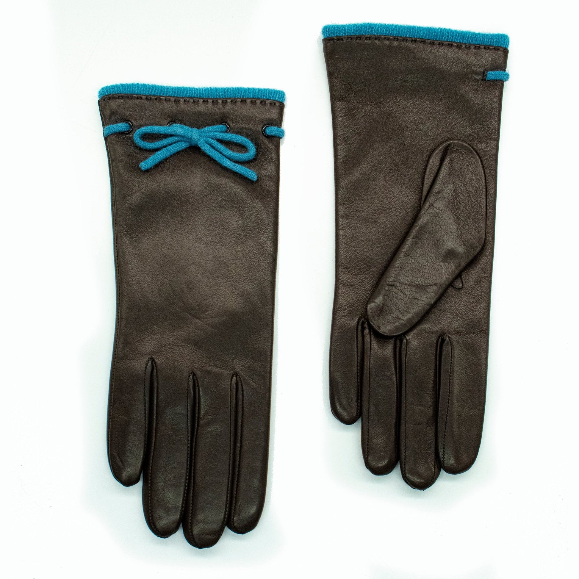 LEATHER GLOVES WITH BOW-3