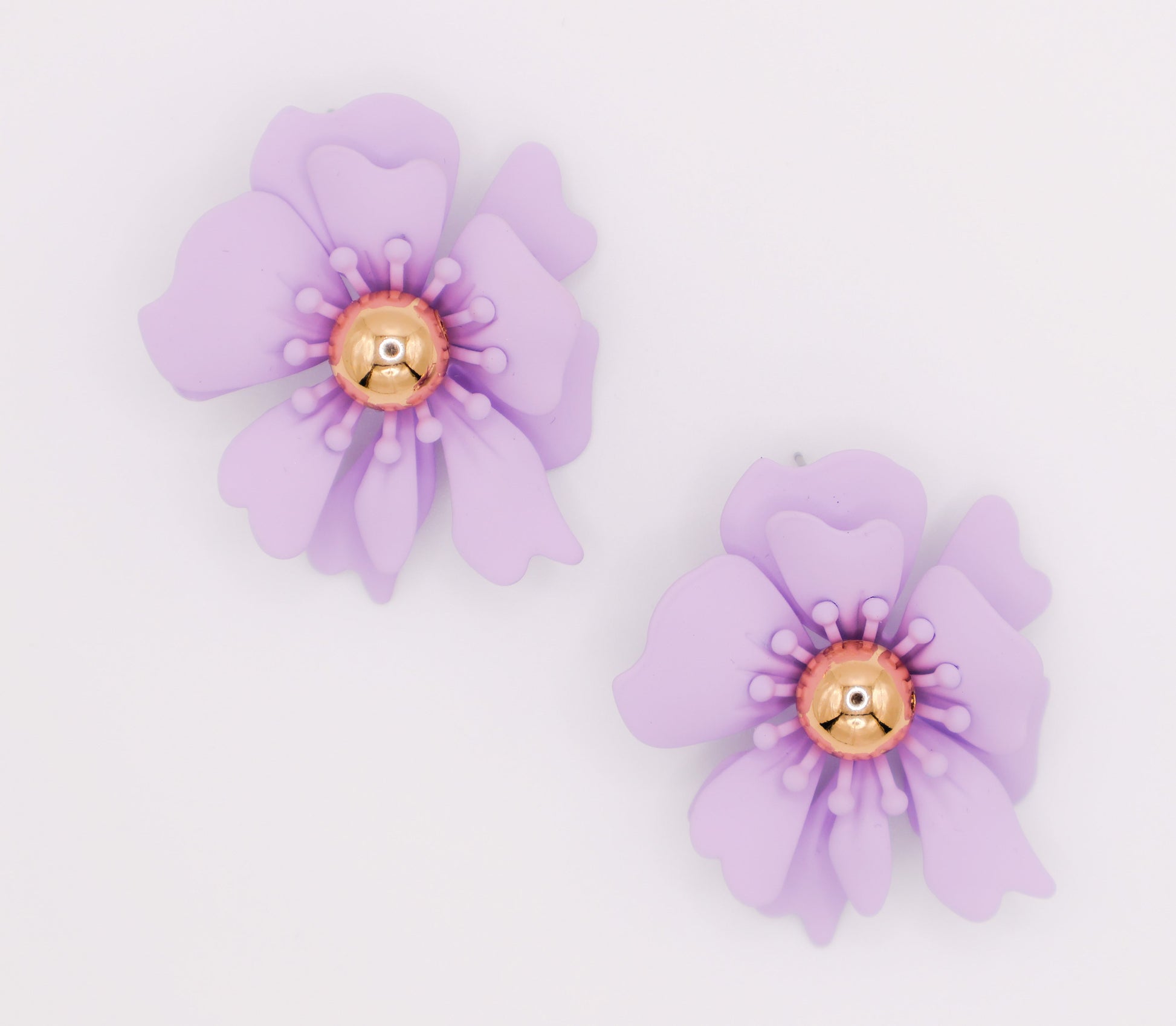 Purple Petal Glisten Earrings-2