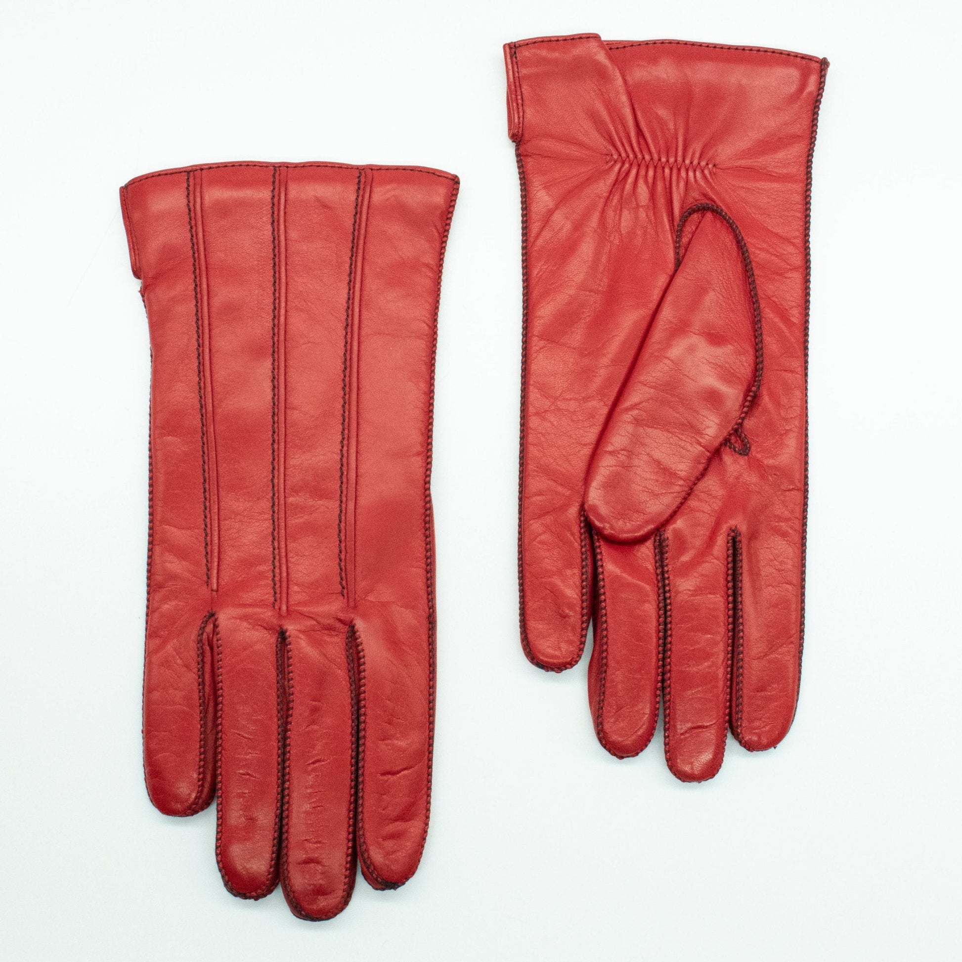 LEATHER GLOVE WITH CONTRAST STITCHING-2