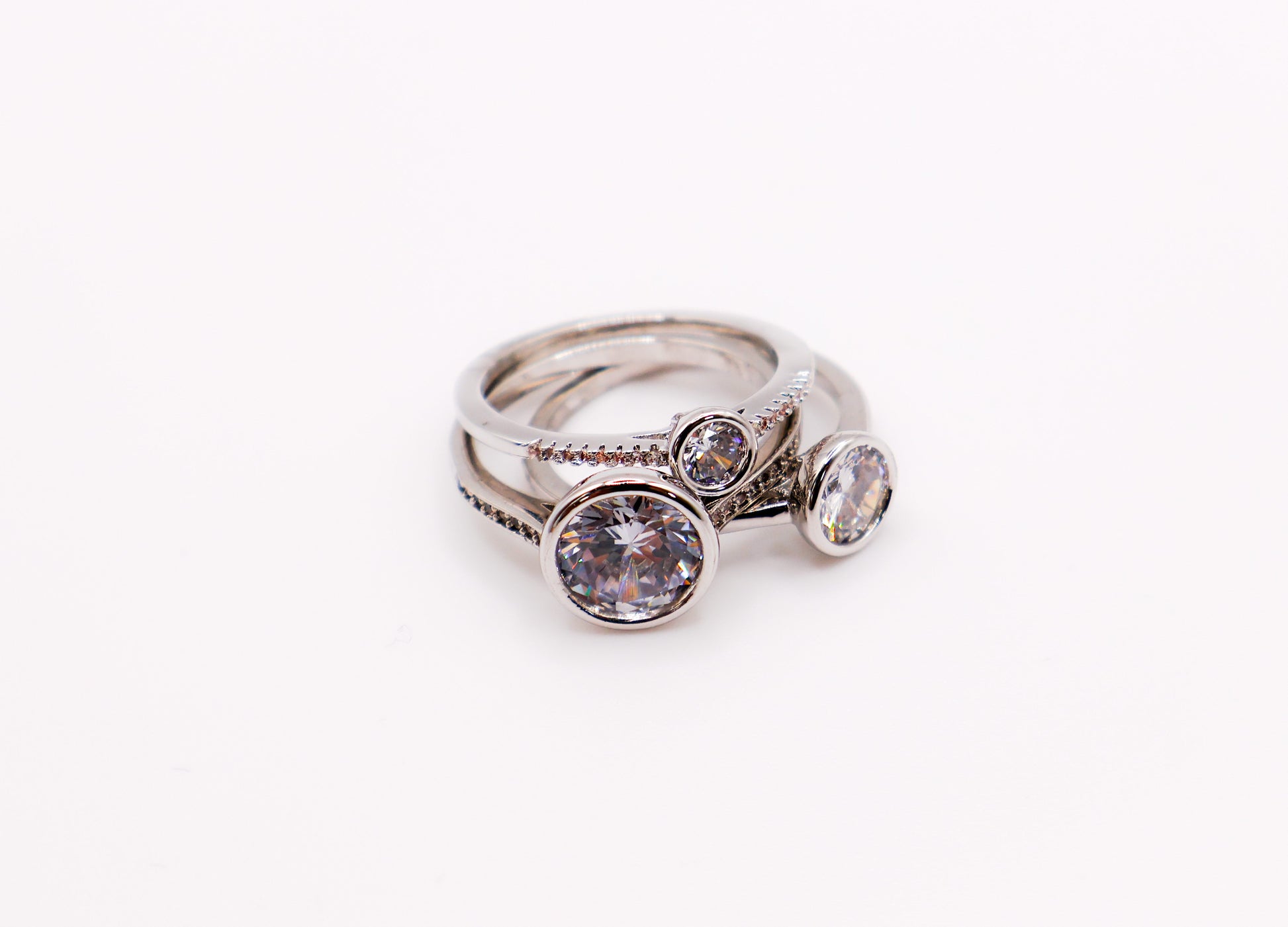 Harmony Gemstone Trio Ring Set-2