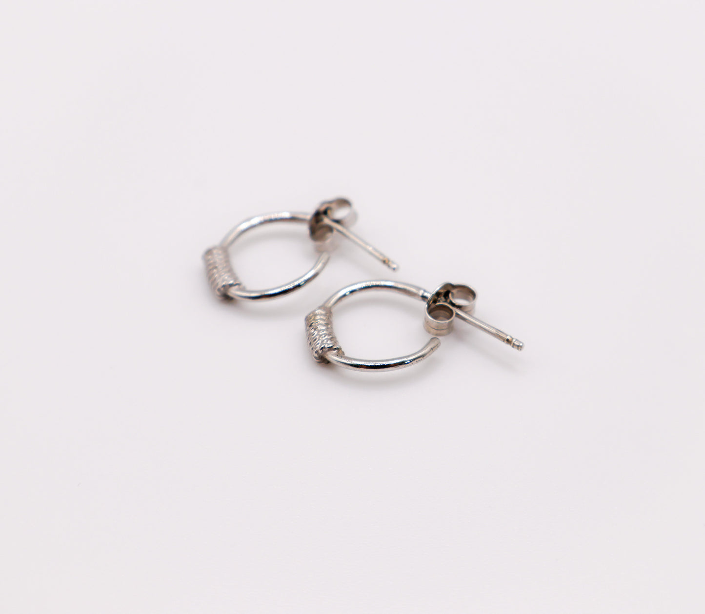 Italian Mini Sterling Silver Hoop Earrings-2