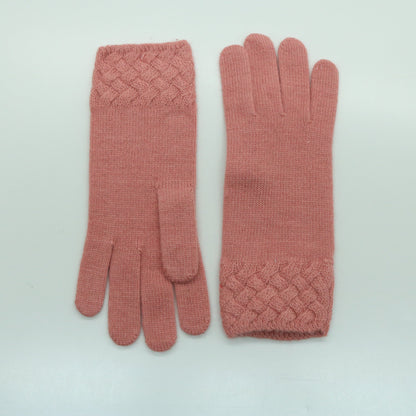 GLOVES IN BASKET WEAVE STITCH-0