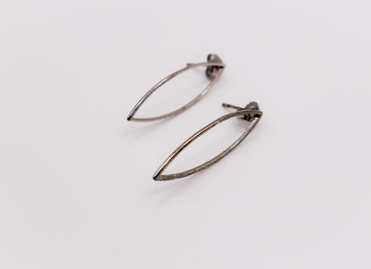 Silver Eye Shaped Earrings-0