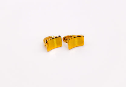 Golden Lock Rectangle Earrings-0