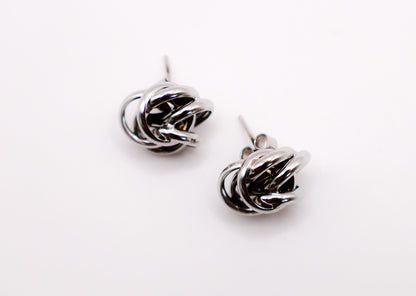 Italian Silver Floral Earrings-1