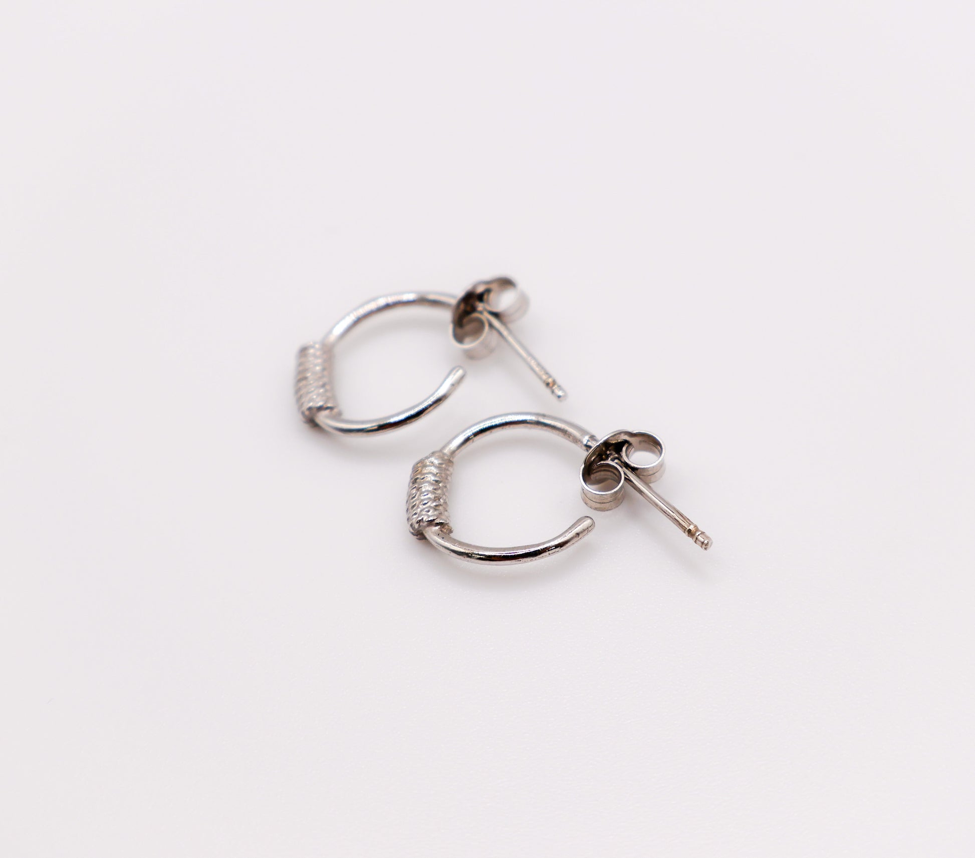 Italian Mini Sterling Silver Hoop Earrings-1