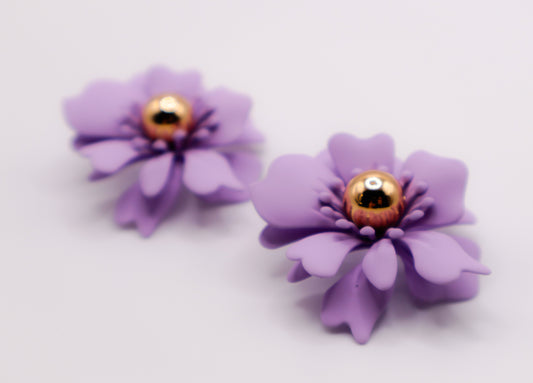 Purple Petal Glisten Earrings-0