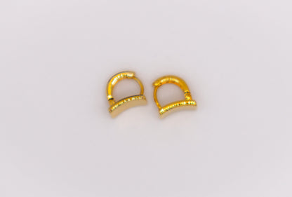 Golden Lock Rectangle Earrings-3