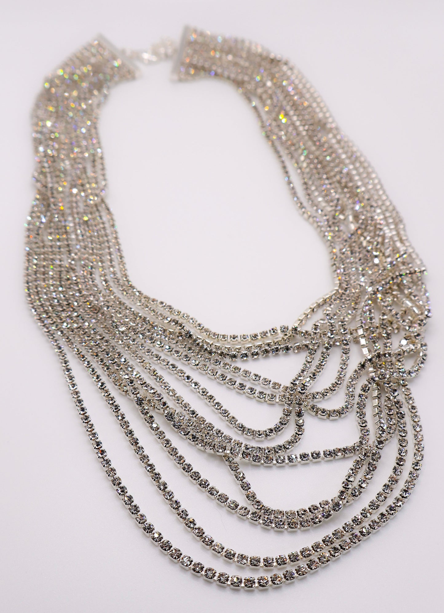 Diamond Cascade Statement Necklace-1