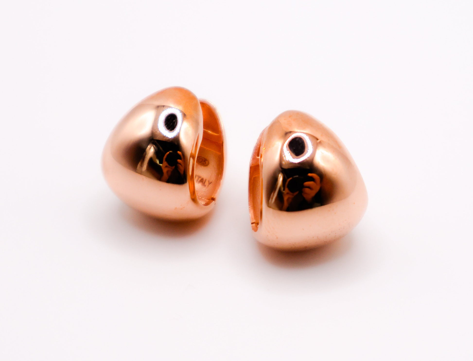 Italian Rose Gold Peanut-Shaped Earrings-0