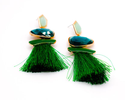 Emerald Sparkle Gems Earrings-1