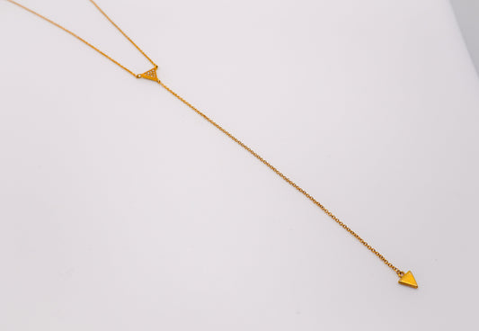 Gilded Triangle Delight Necklace-0