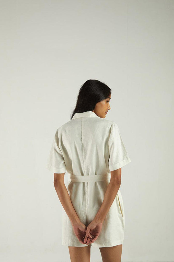 Barefoot in the Park Romper in Off-white-1