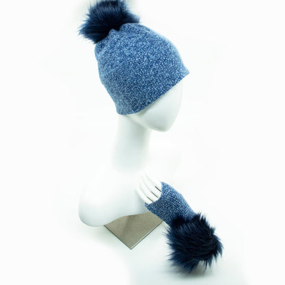 CASHMERE TWEED HAT WITH POM POM-2