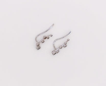 Floral Whispers White Gold Earrings-2