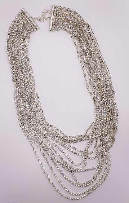 Diamond Cascade Statement Necklace-2