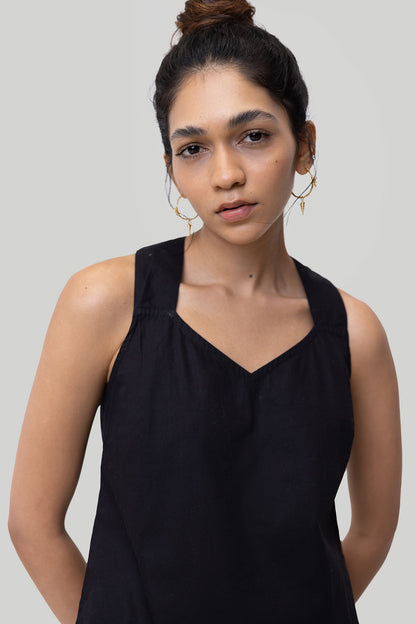 Crossback Tank Top in Black-2