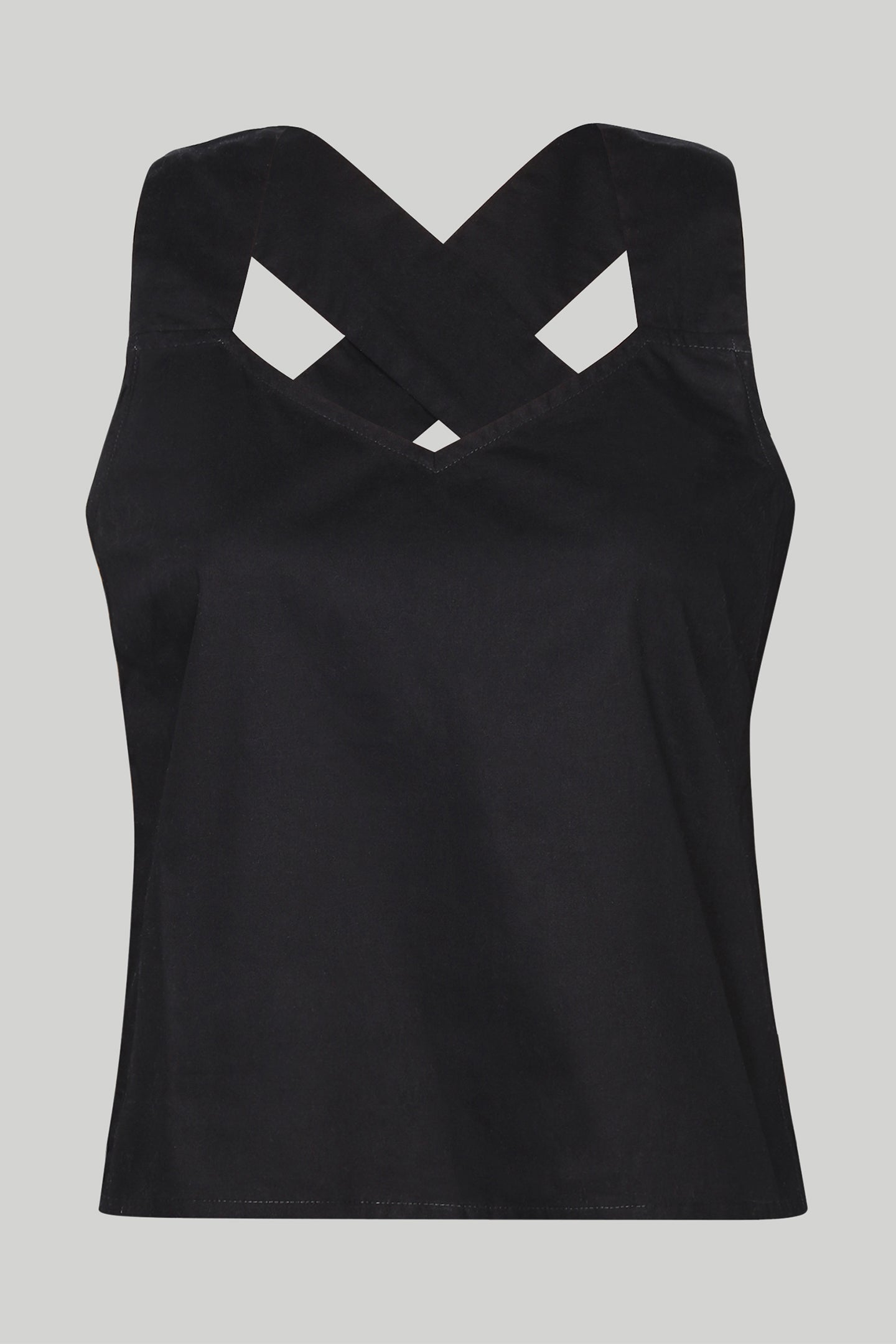 Crossback Tank Top in Black-4