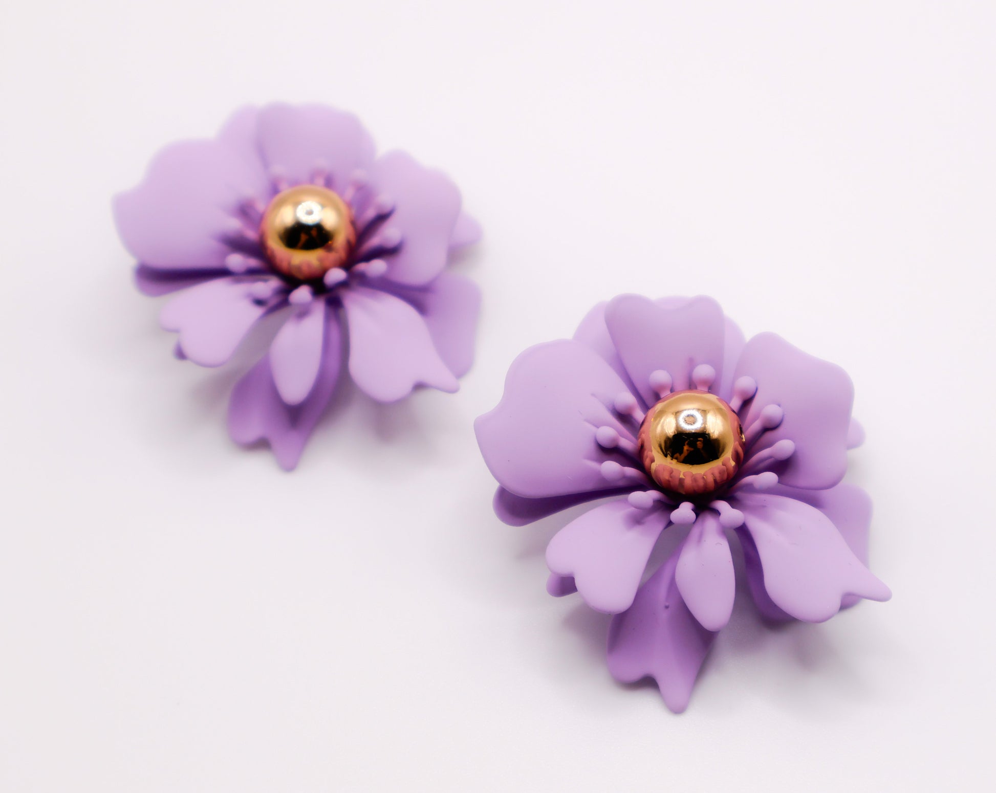 Purple Petal Glisten Earrings-1