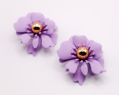 Purple Petal Glisten Earrings-1