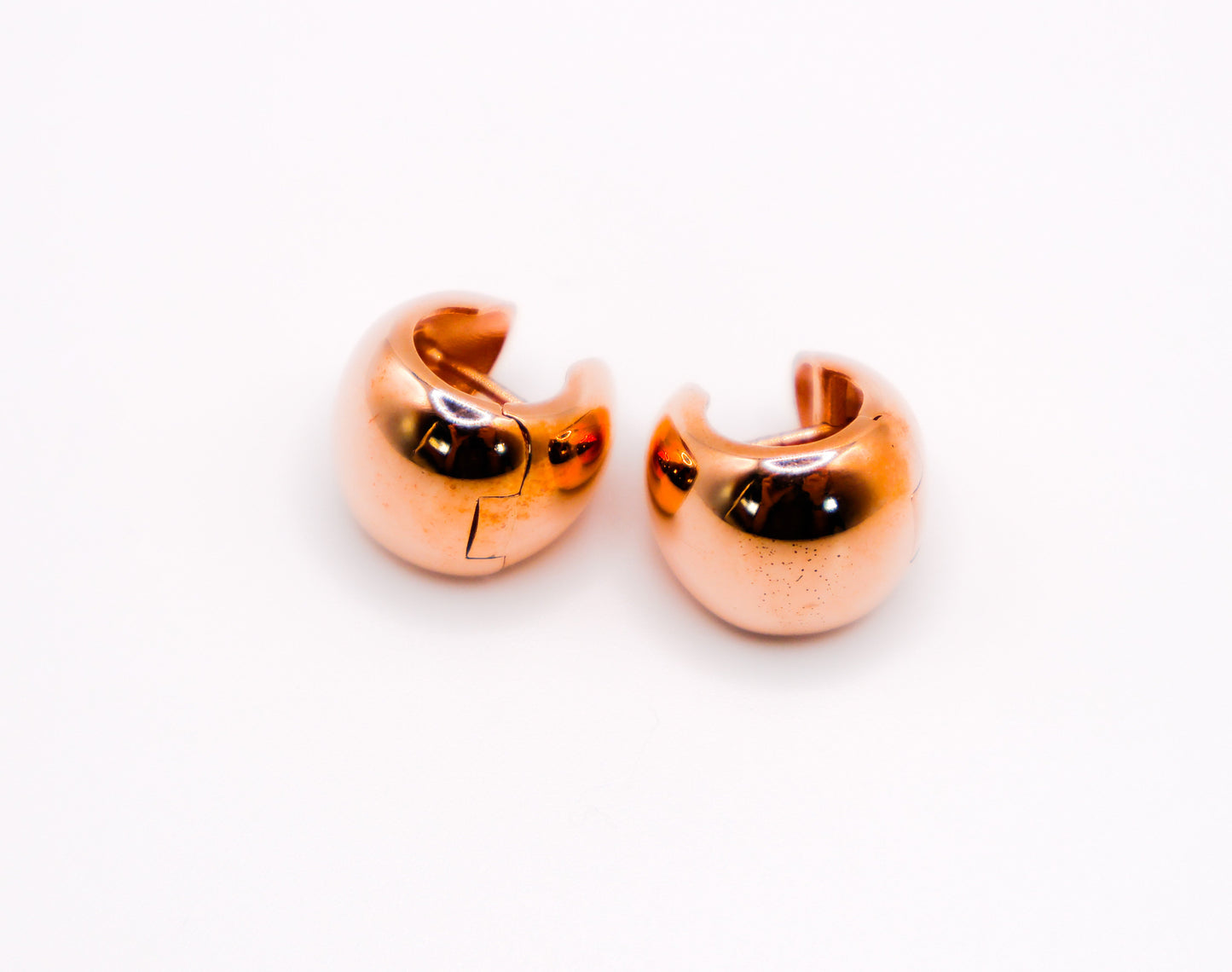 Italian Rose Gold Peanut-Shaped Earrings-1