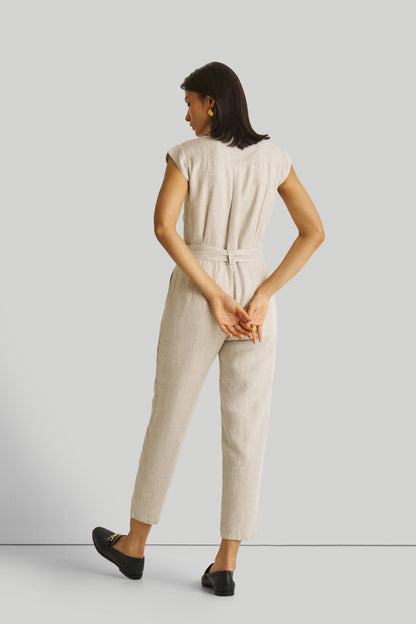 Evening Chai Jumpsuit in Light Beige-1