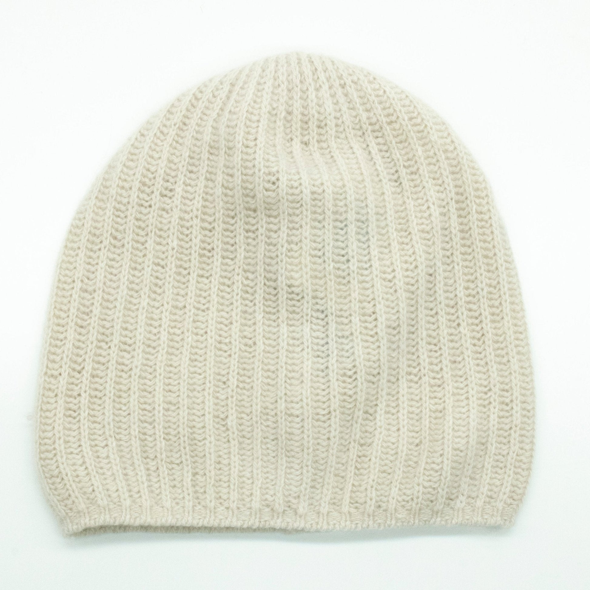 CASHMERE SLOUCHY RIBBED HAT-7