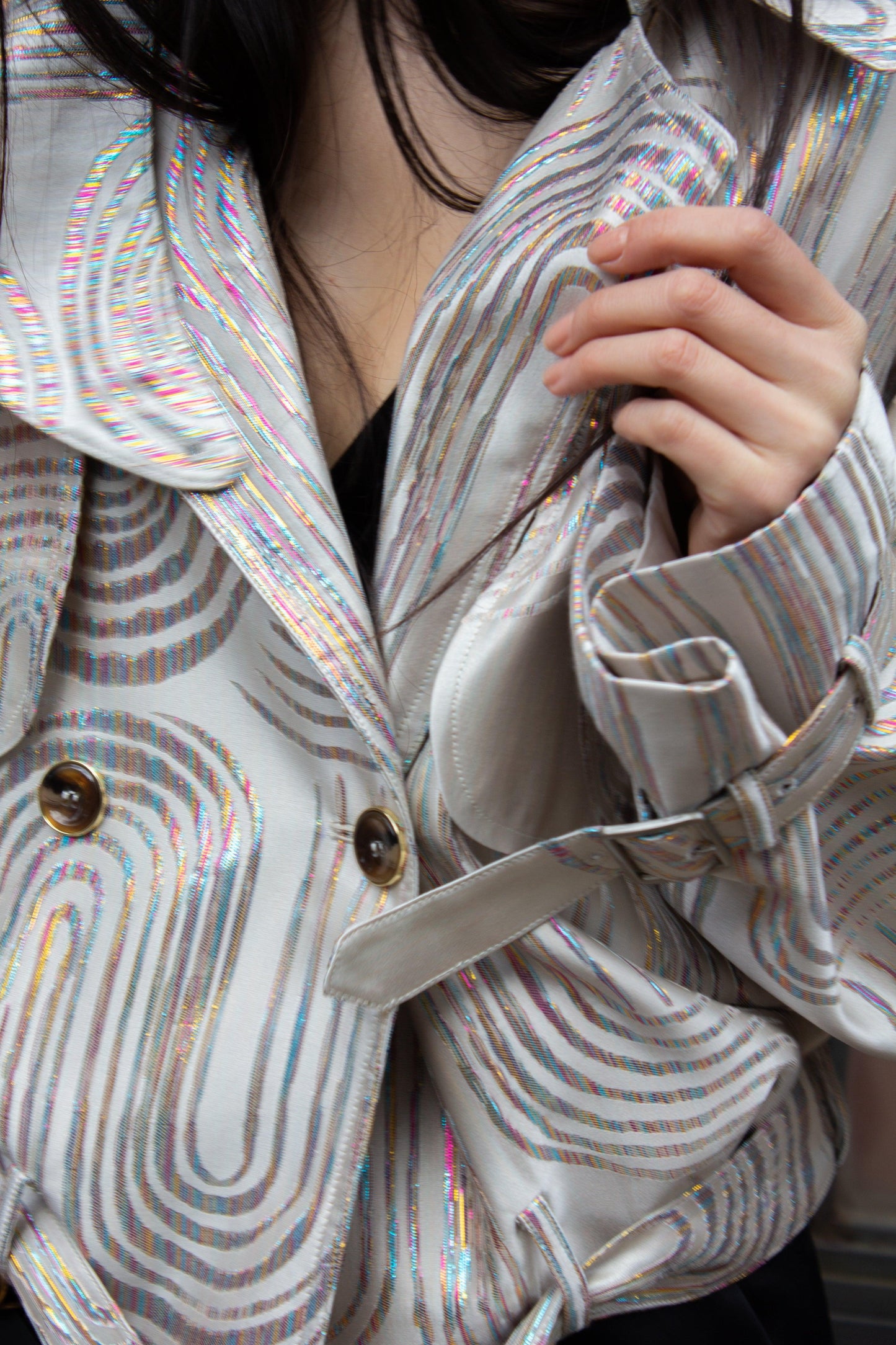 Jacqueline Bomber Jacket in Beige-3