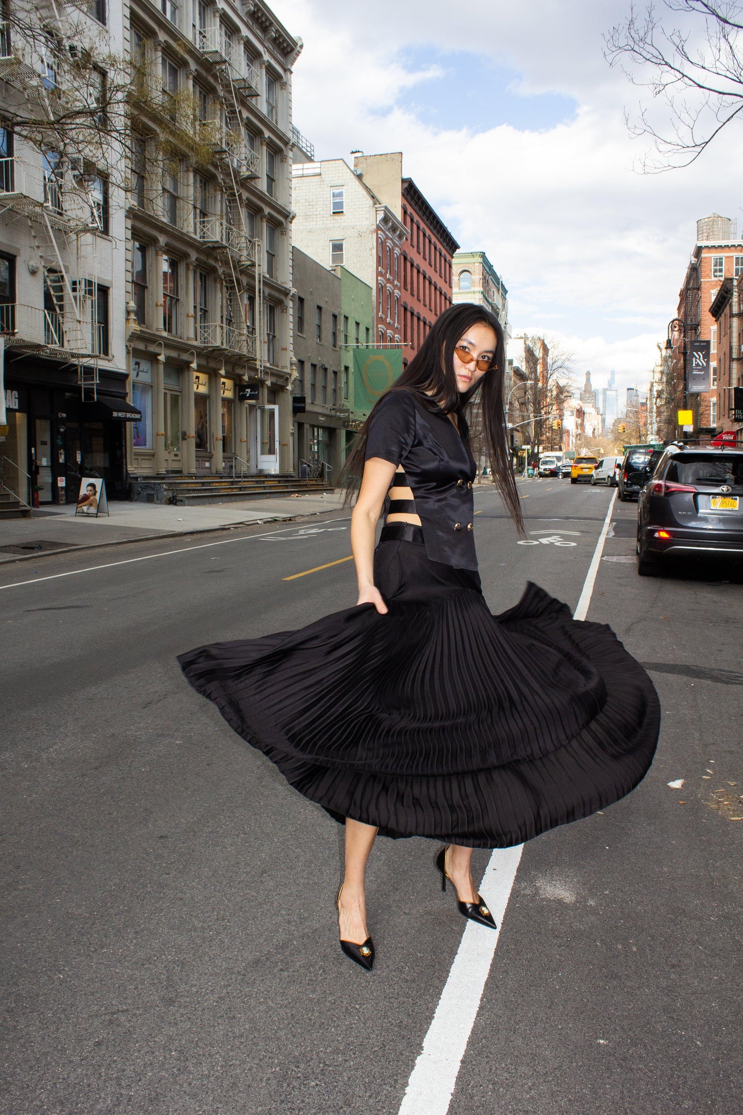 Maryanne Black Pleated Skirt-2